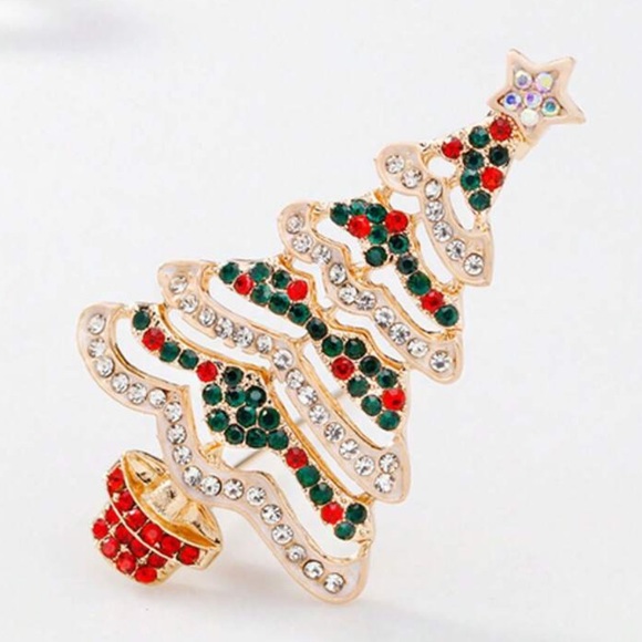 Vintage Christmas Tree Pin - Picture 3 of 7